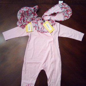 Kenzo Paris Baby Girl Footie, Bib and Sunhat Set